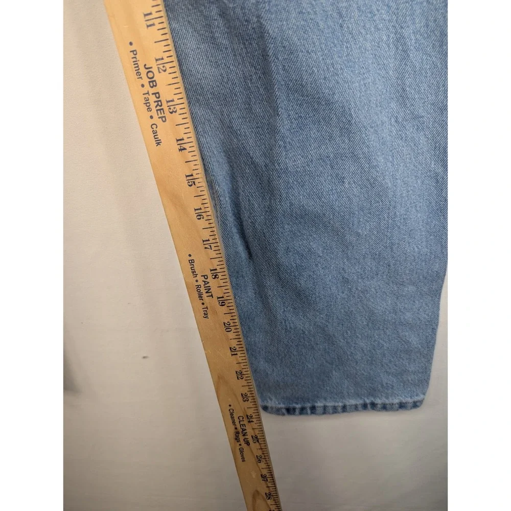 Wrangler Premium Quality Mens 33x30 Light Wash Straight Leg Cotton Jeans Blue